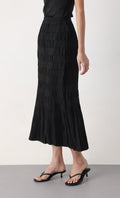 Rolly pleated skirt_black