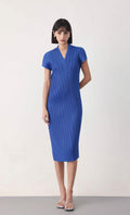 Vivi pleated dress_blue