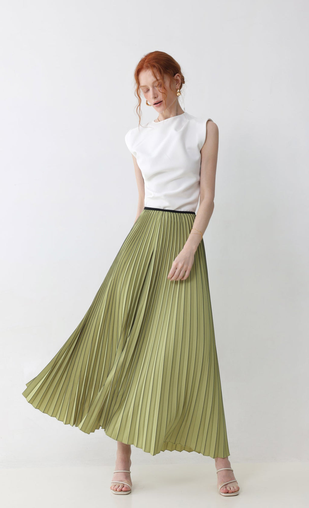 Boldy pleated pants_green