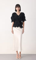Curves pleated blouse_black