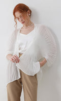 Aban pleated puff cardigan_ivory