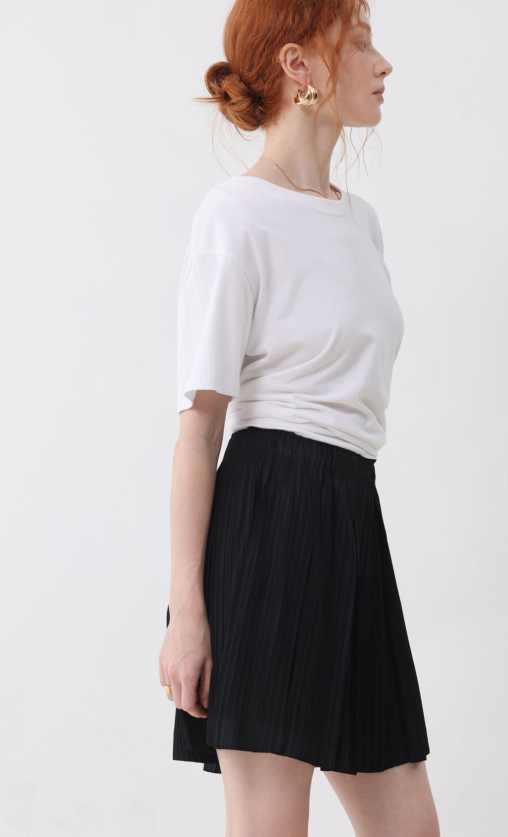 Dain pleated half pants_black