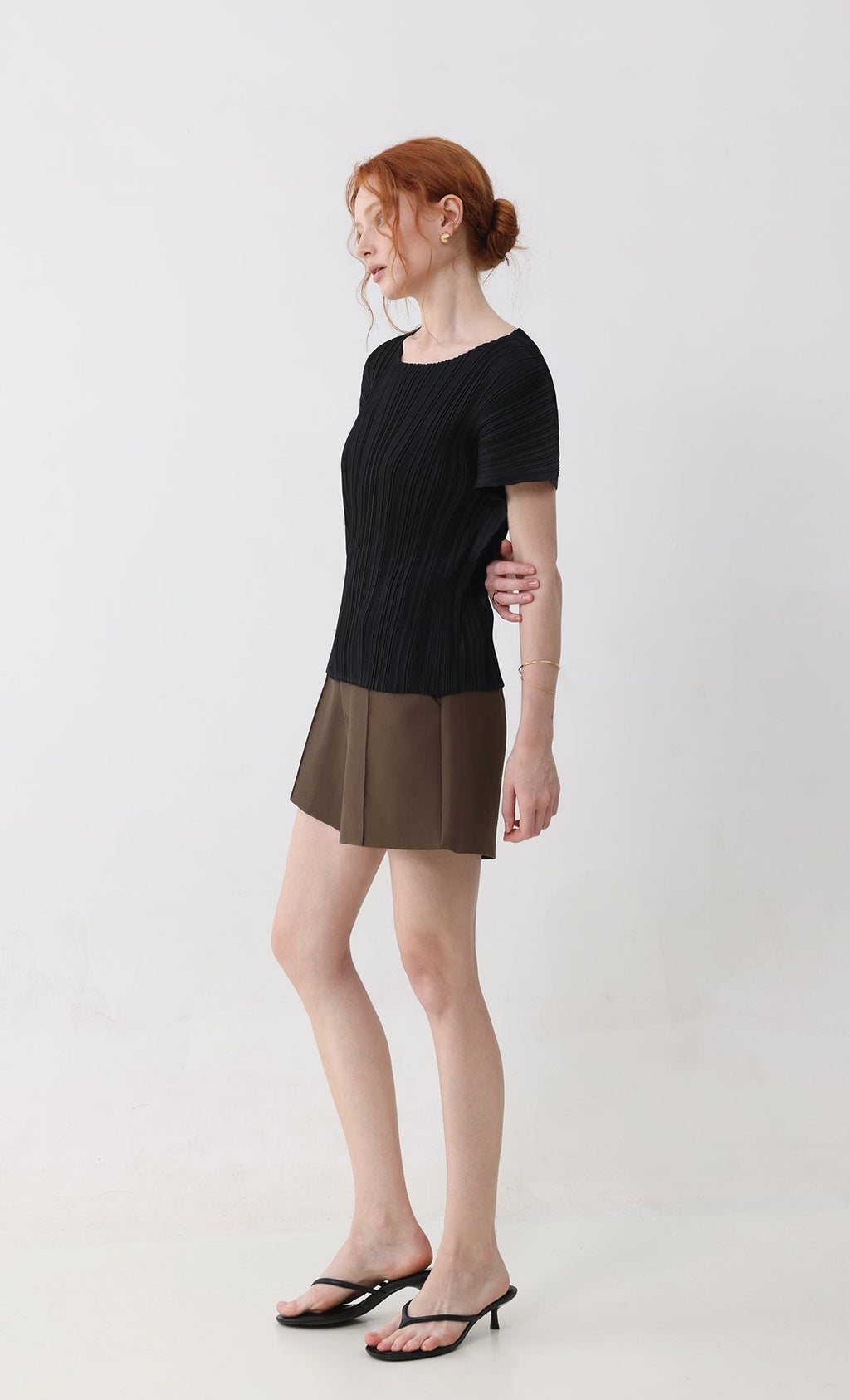 Fresh pleated top_black