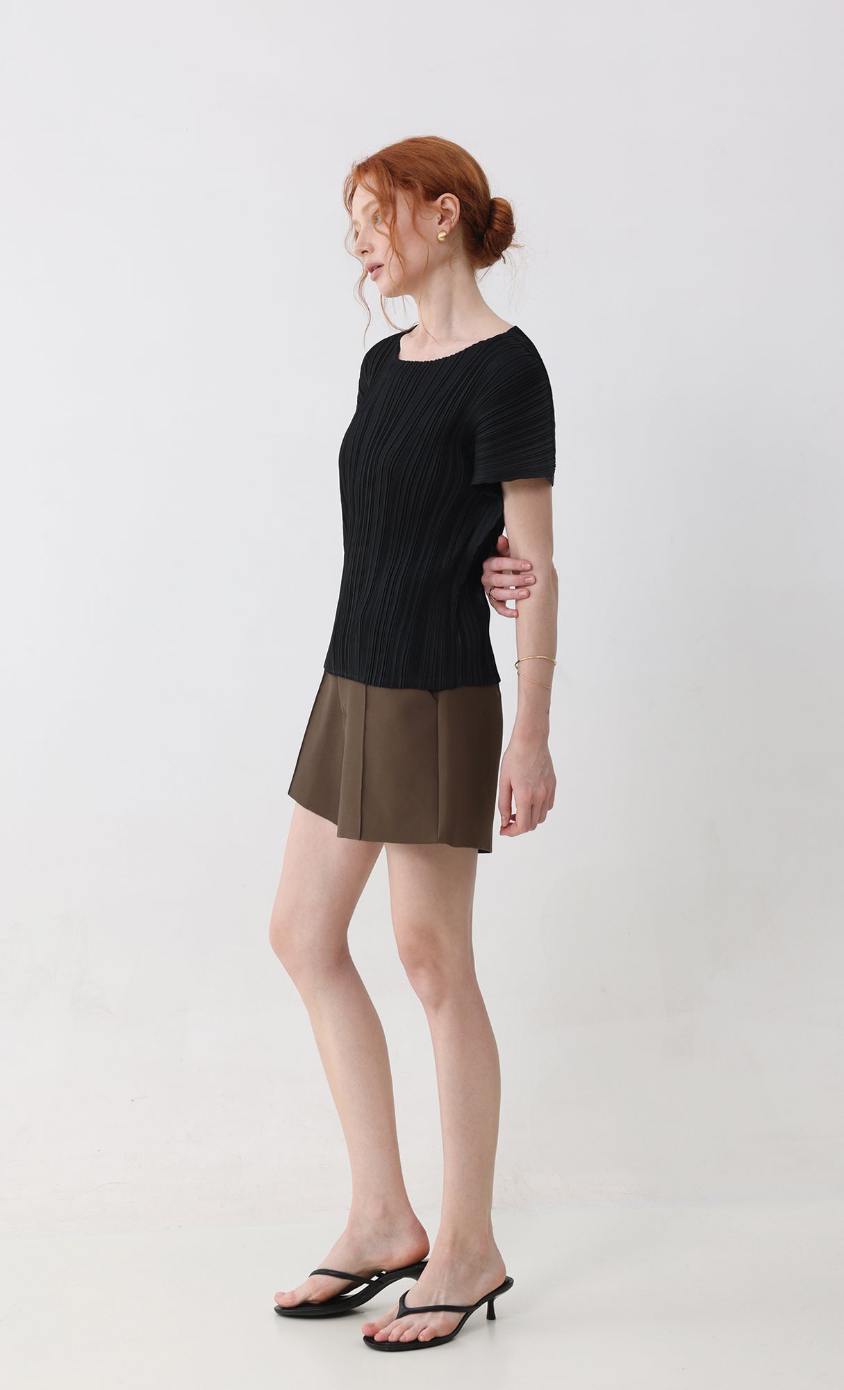 Fresh pleated top_black
