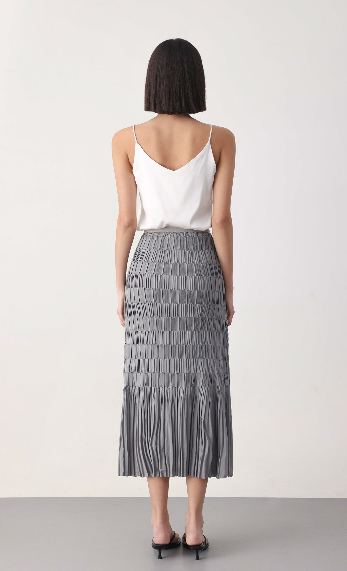 Rolly pleated skirt_grey
