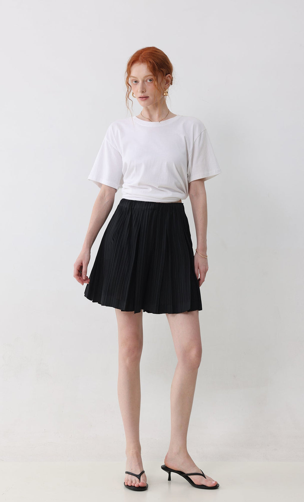 Dain pleated half pants_black