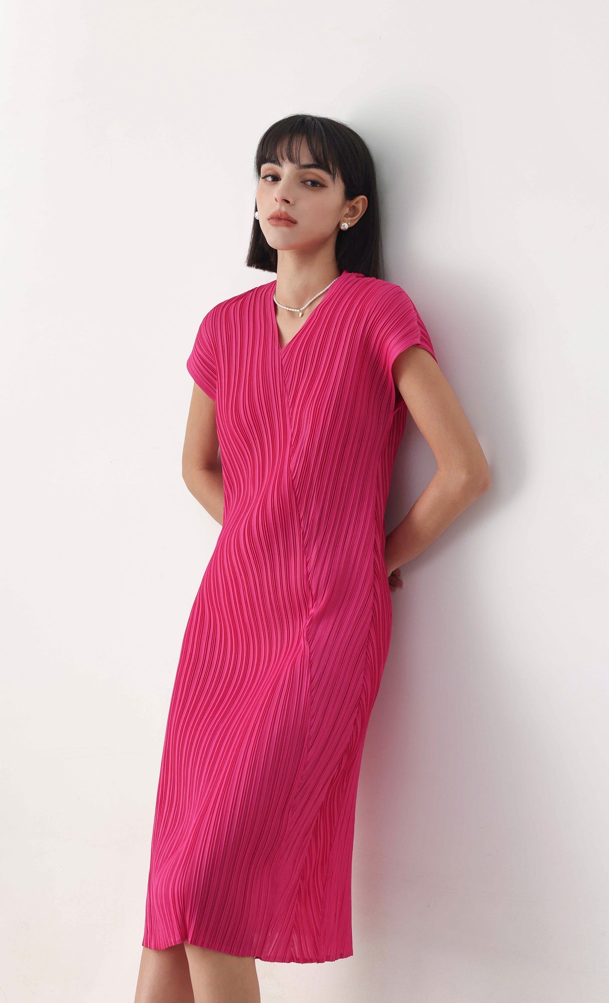 Vivi pleated dress_pink