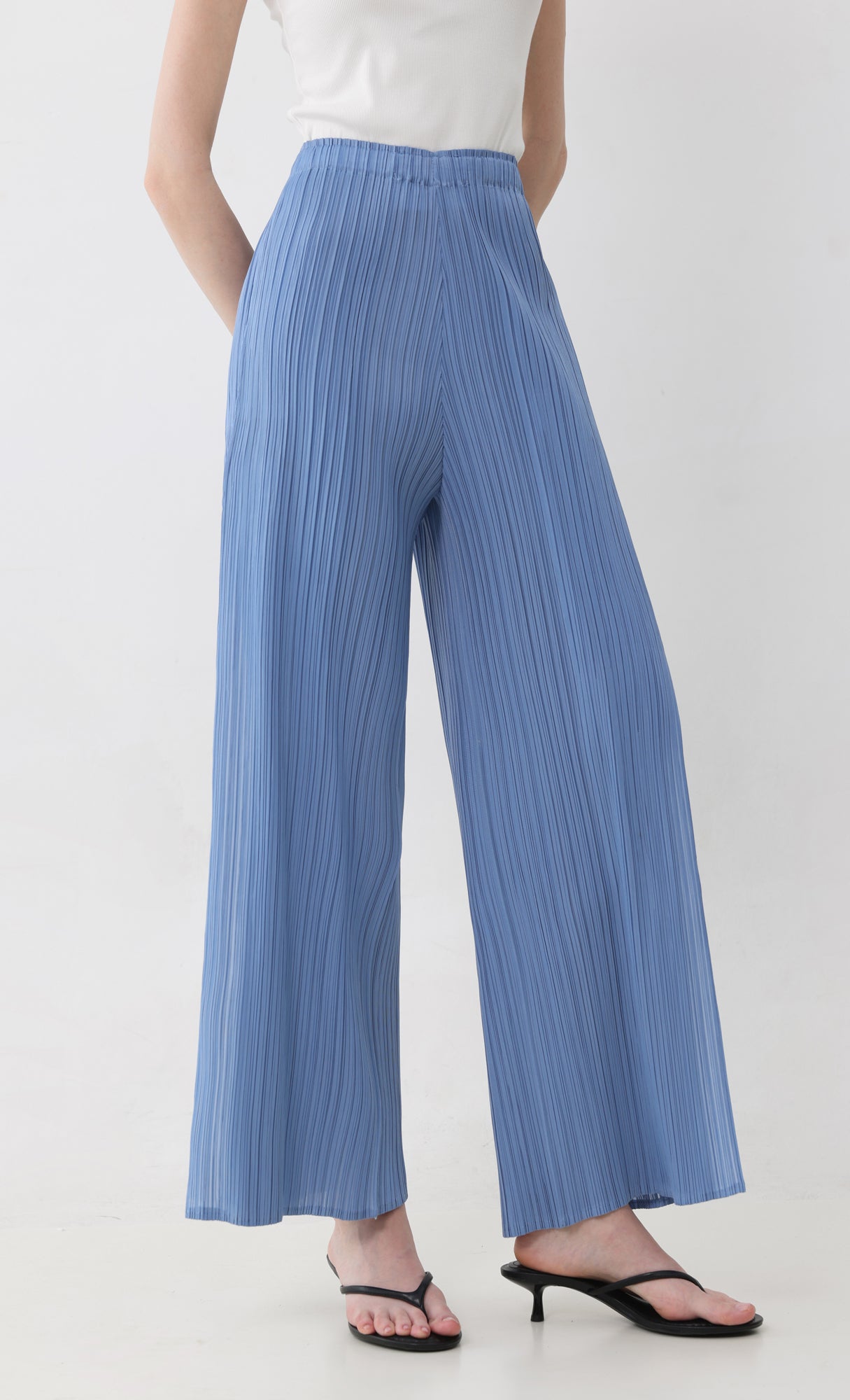 Limit pleated pants_blue
