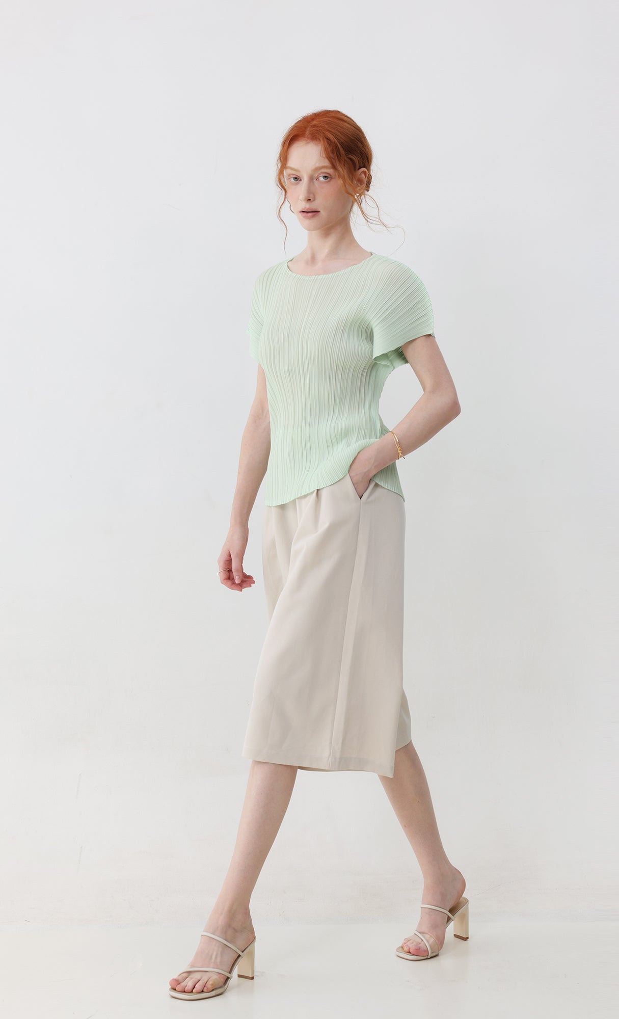 Fresh pleated top_mint