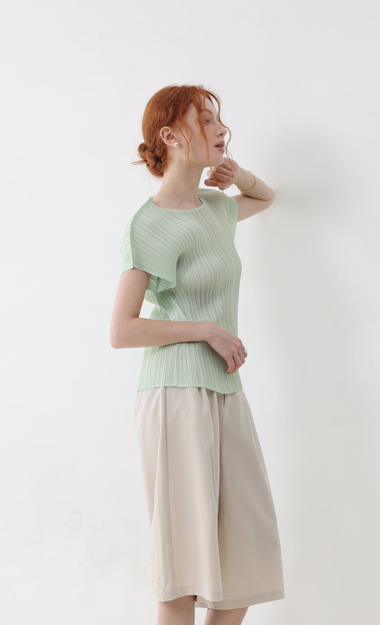 Fresh pleated top_mint