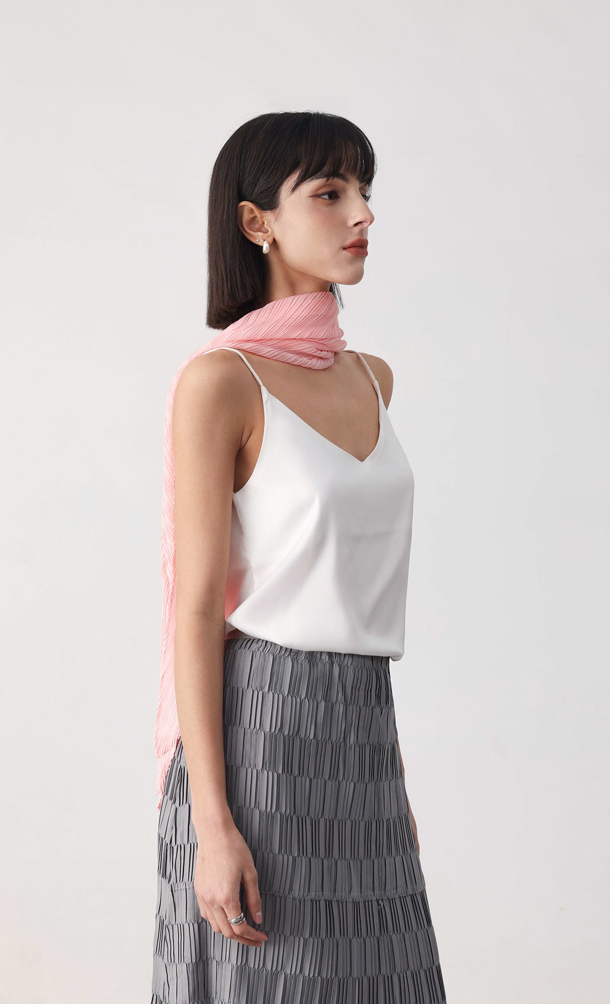 Essential pleated scarf_pink