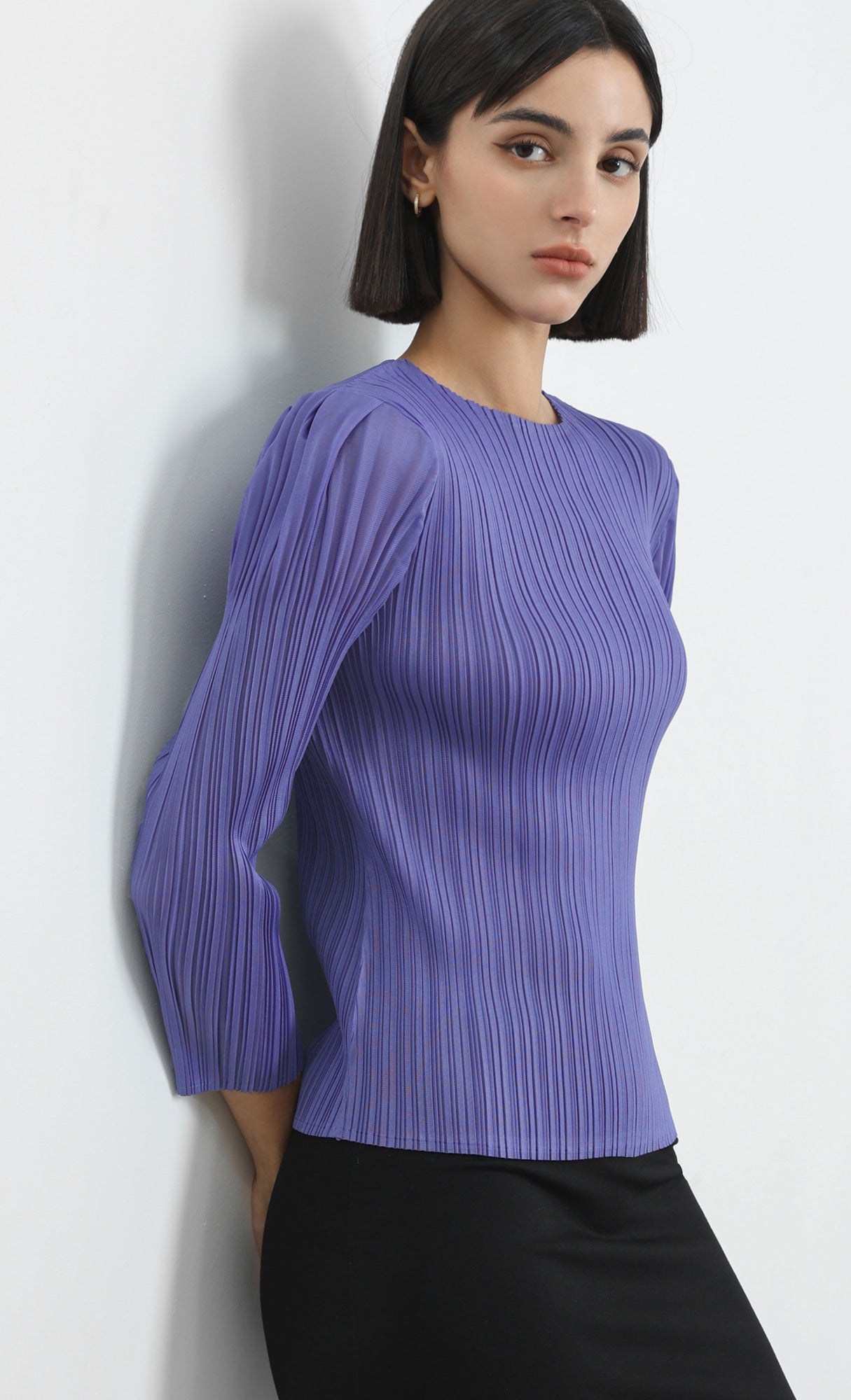 jas puff pleated top_2colors