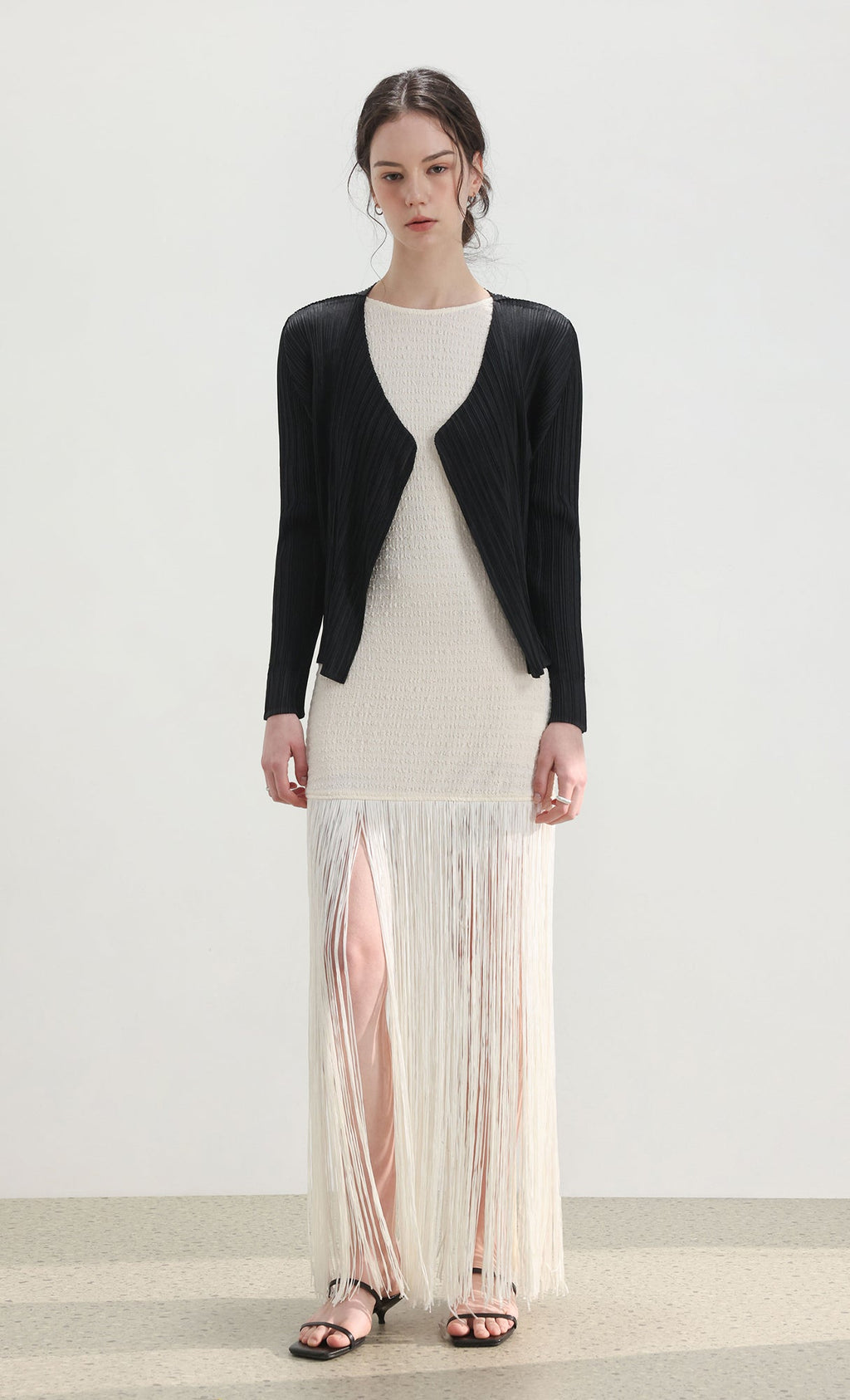 Pia pleated cardigan_black