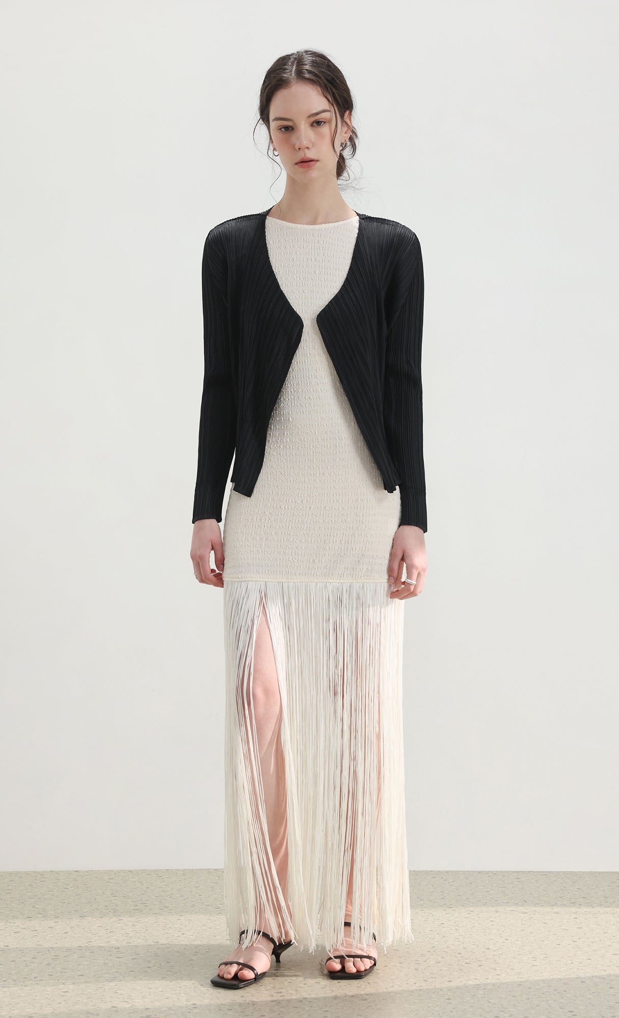 Pia pleated cardigan_black
