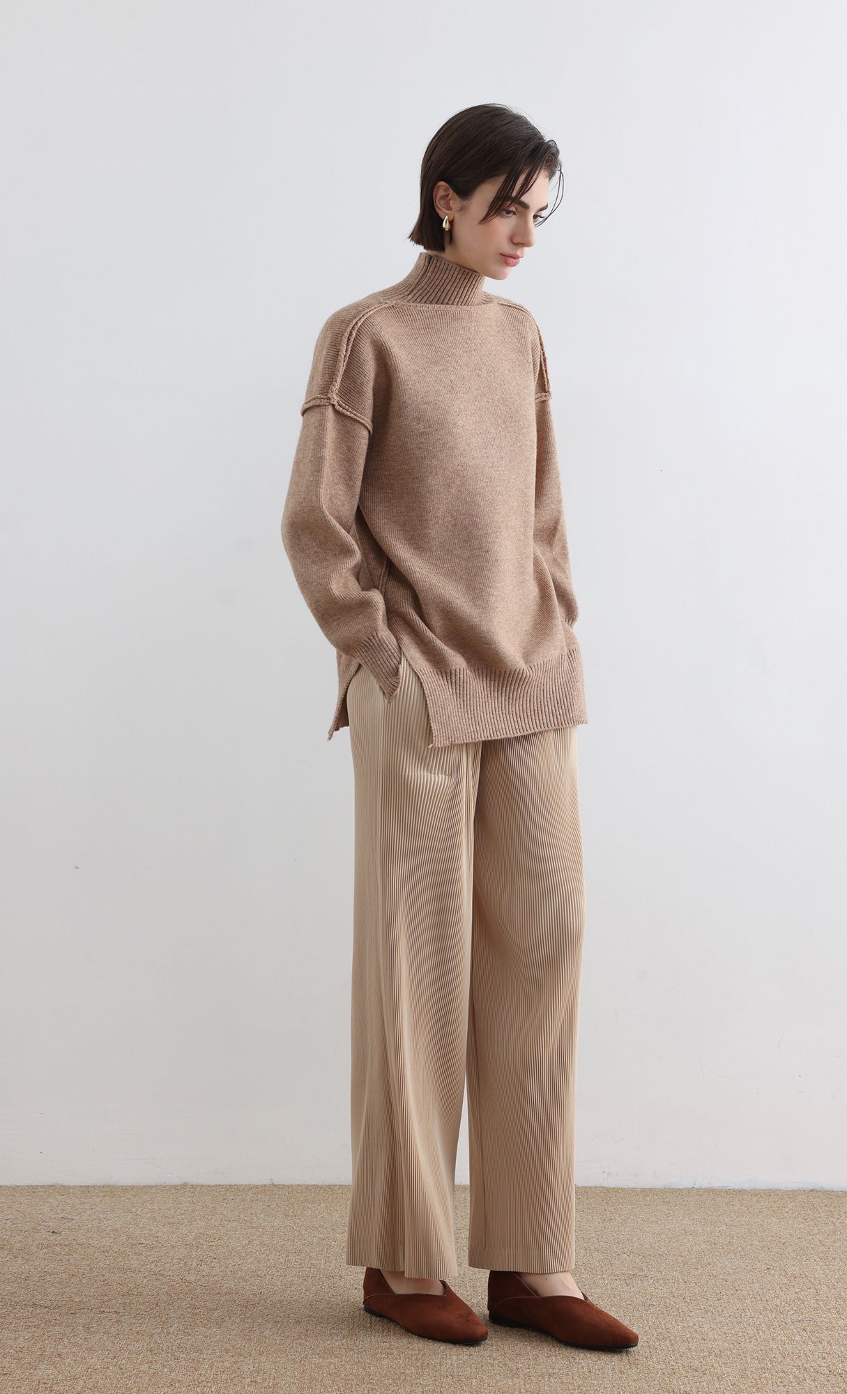 Massino Pleated Pants_Light Beige