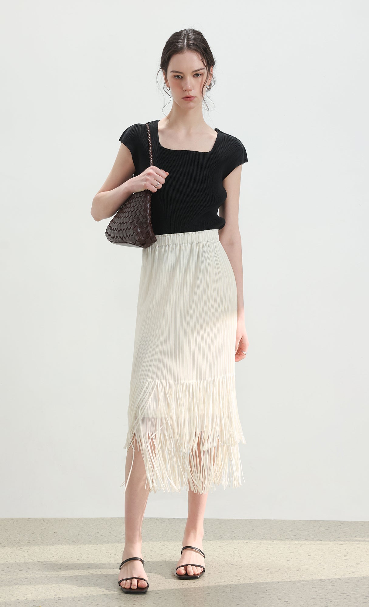 Nesia weaving shouler bag_brown