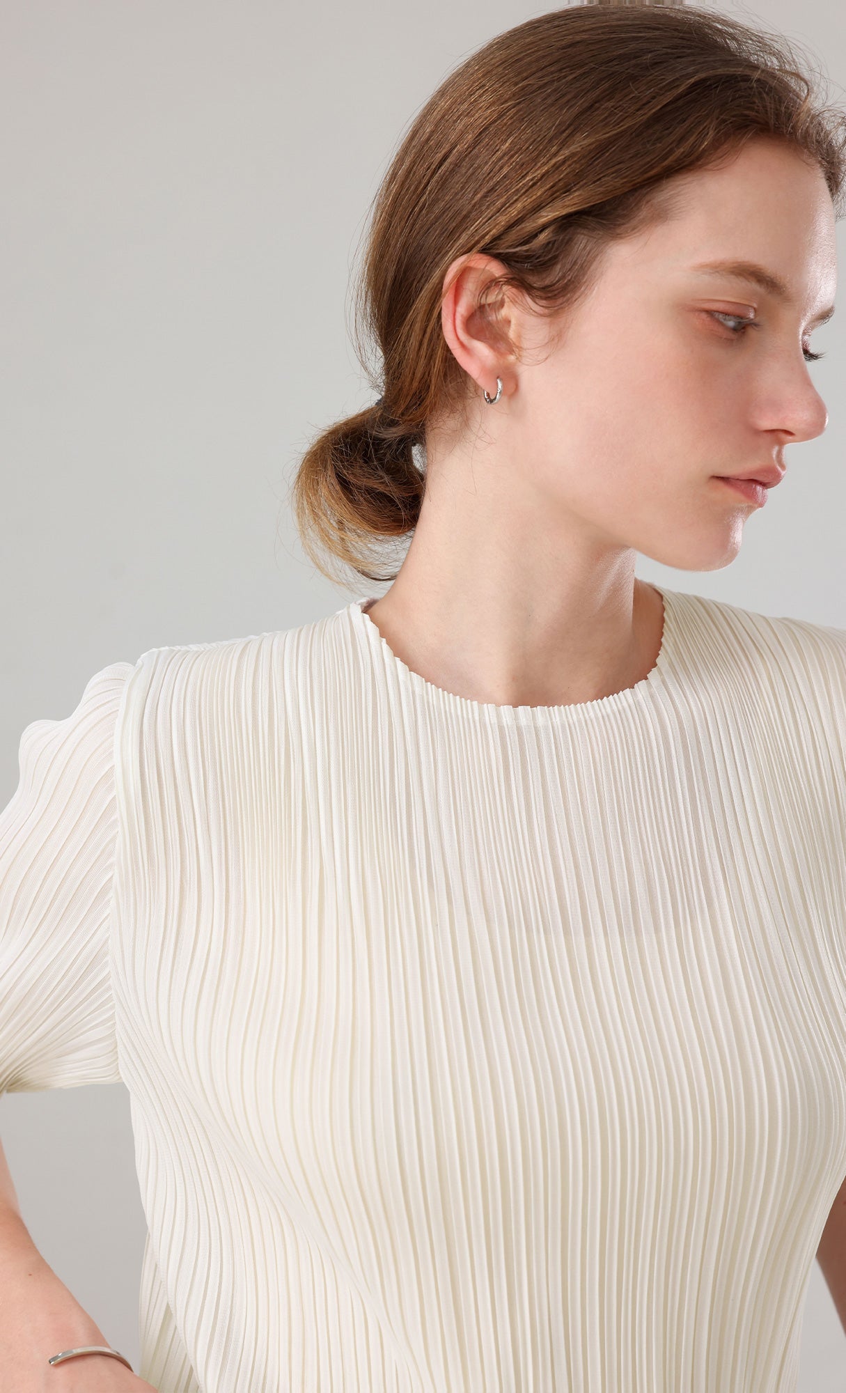 Parky Pleated Top_ivory