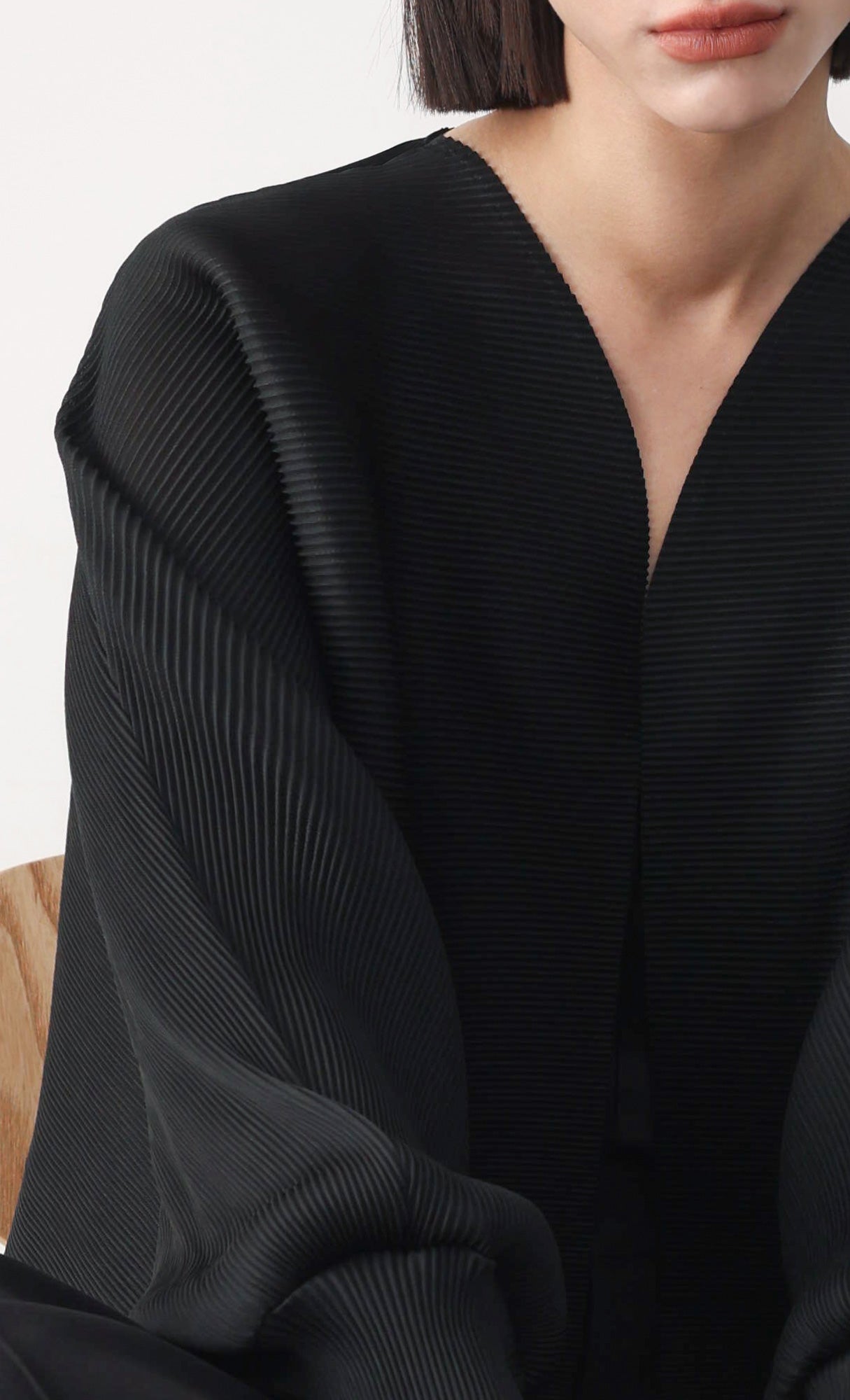 Ray pleated cardigan_black
