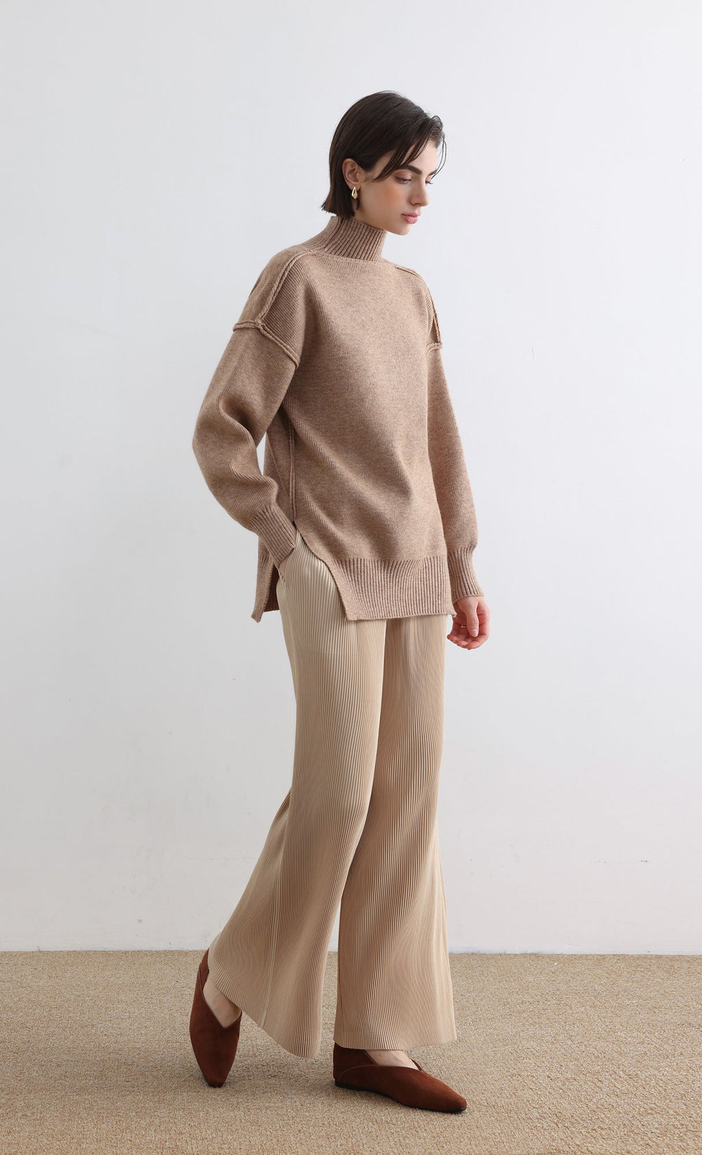 Massino Pleated Pants_Light Beige