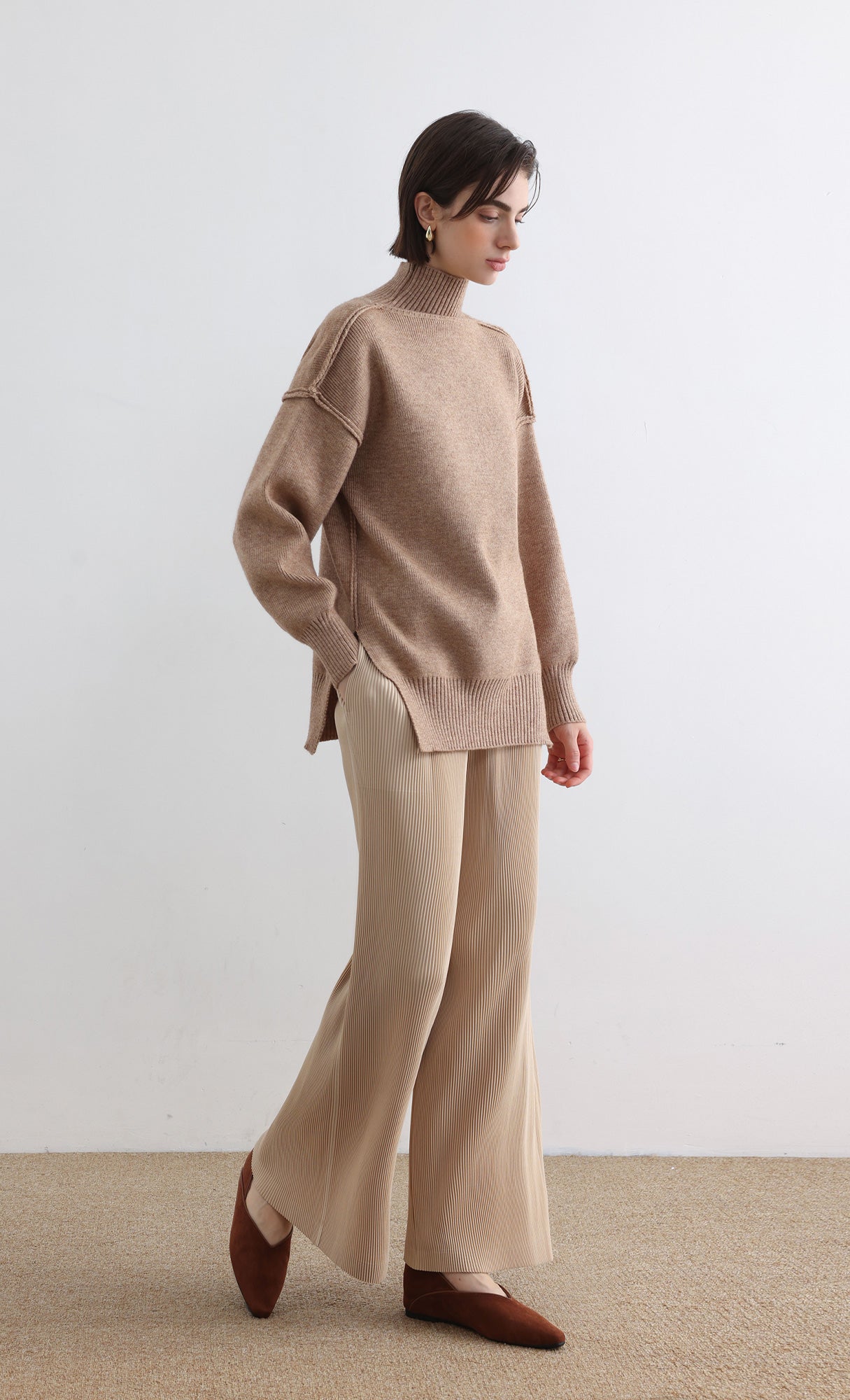Massino Pleated Pants_Light Beige