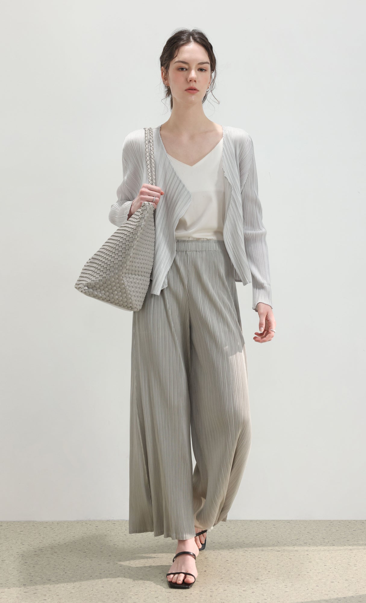 Ena weaving shopper bag_grey