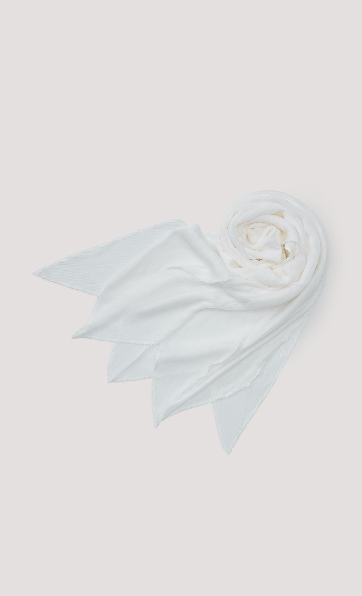 Essential pleated scarf_white