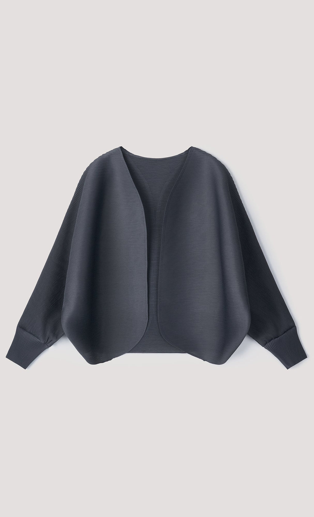 Ray pleated cardigan_charcoal