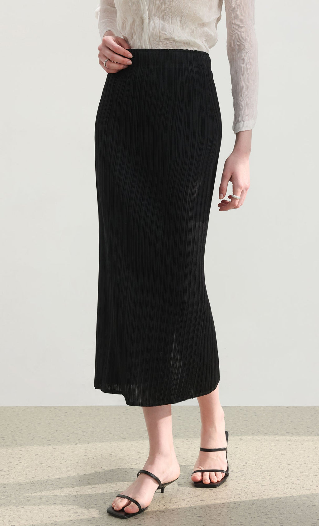 Ria pleated skirt_black