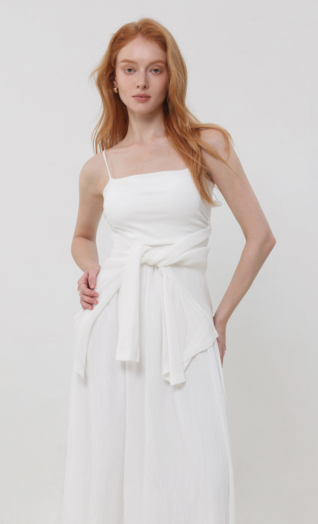 Sheer pleated cardigan_ivory
