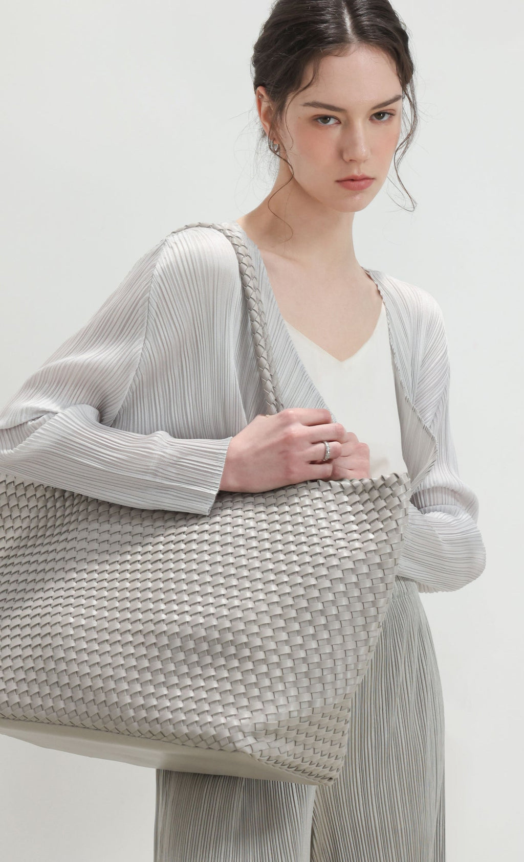 Ena weaving shopper bag_grey