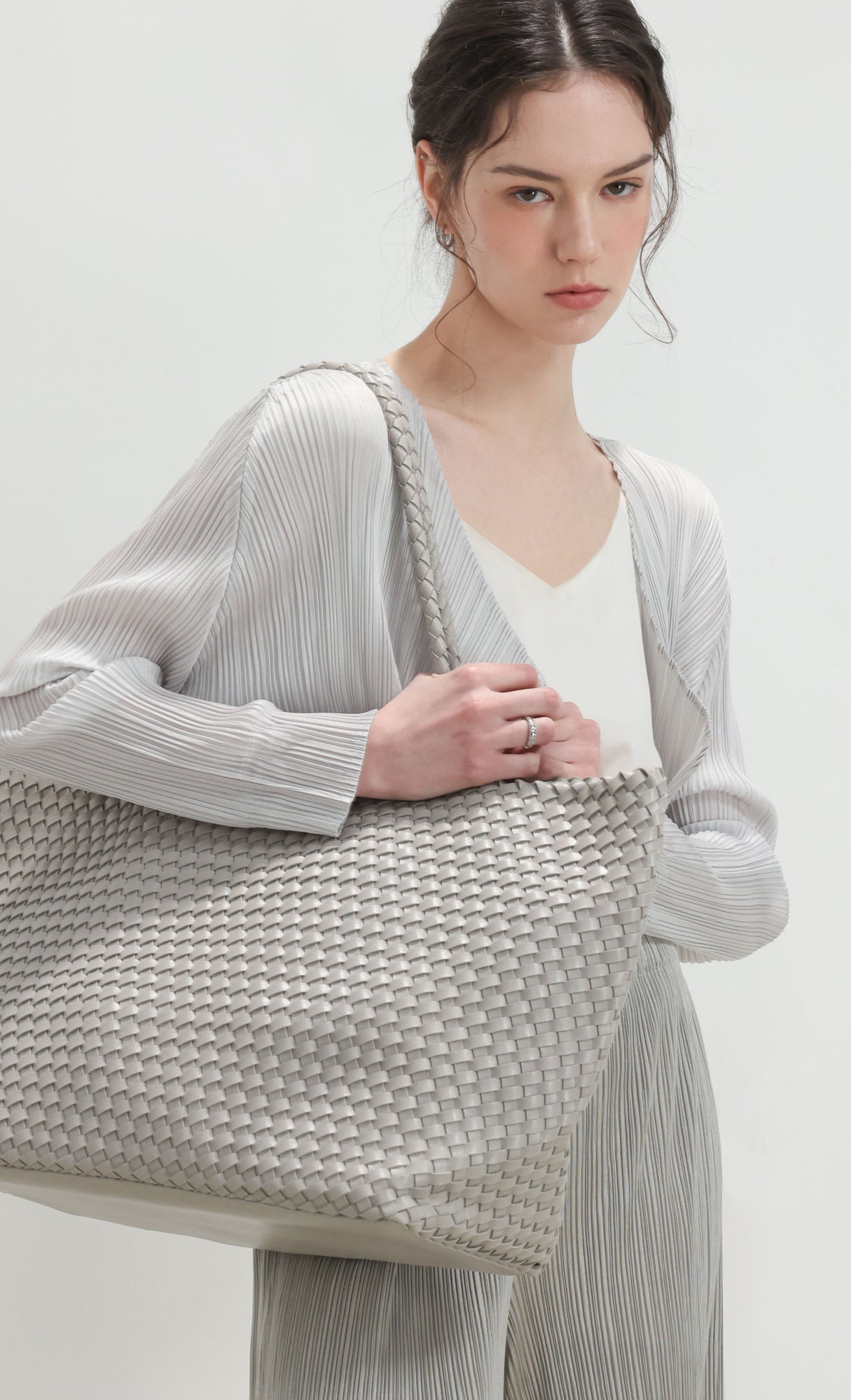 Ena weaving shopper bag_grey