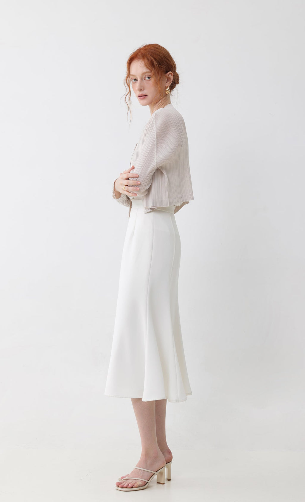 Cod pleated cardigan_light-beige