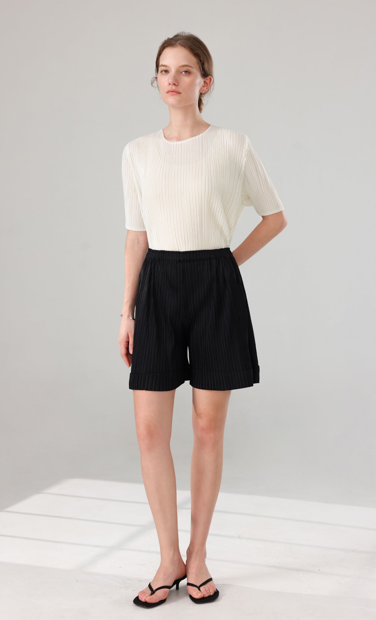 Parky Pleated Top_ivory