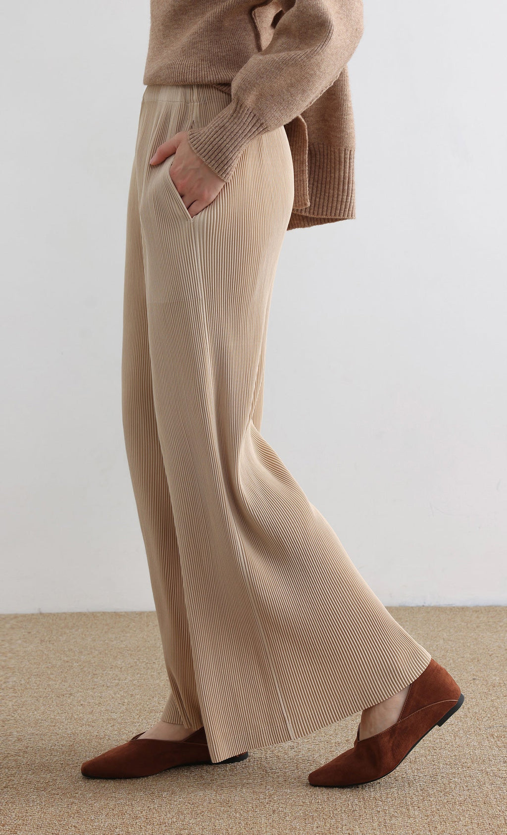 Massino Pleated Pants_Light Beige