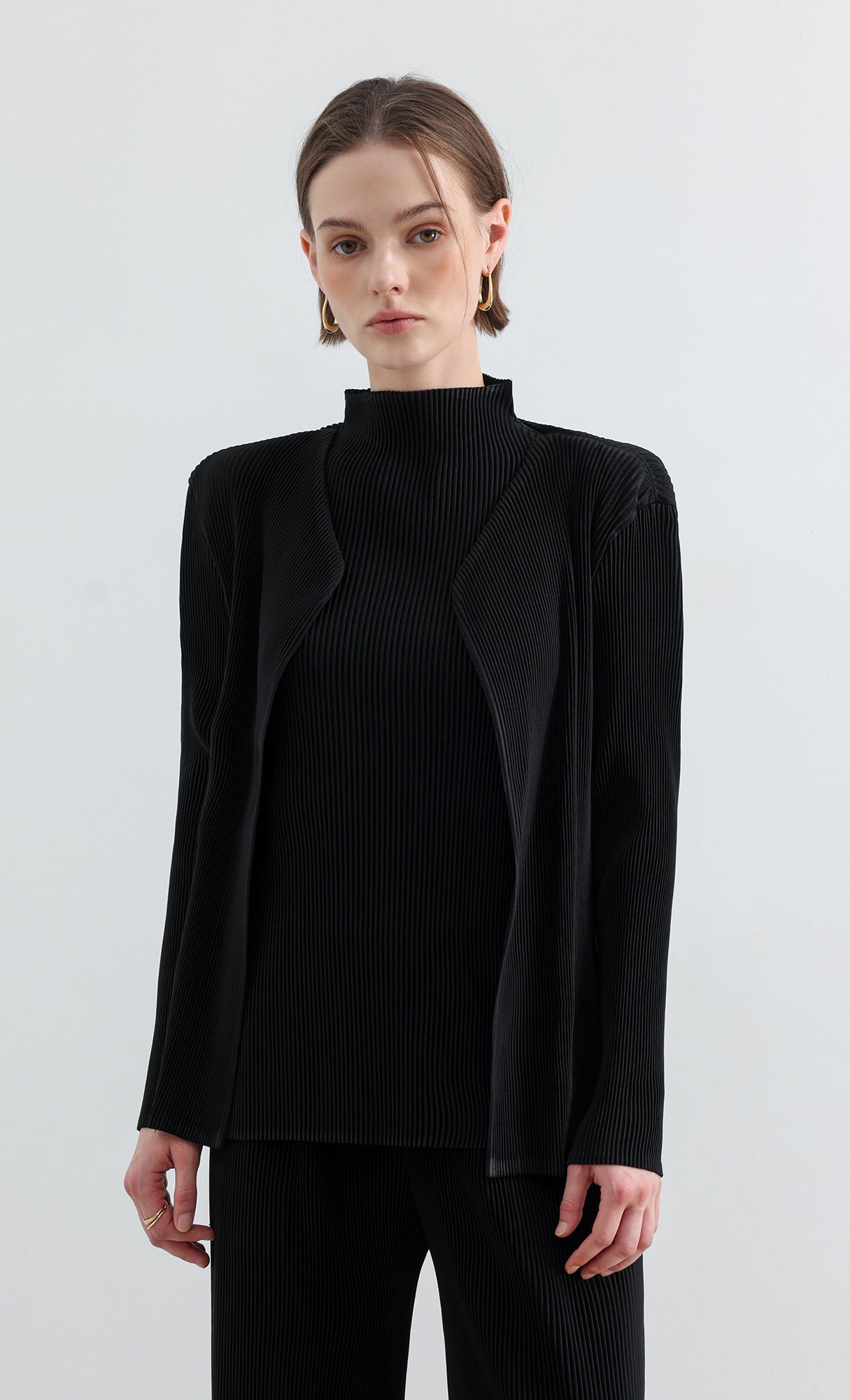Essential Pleats Cardigan_Black