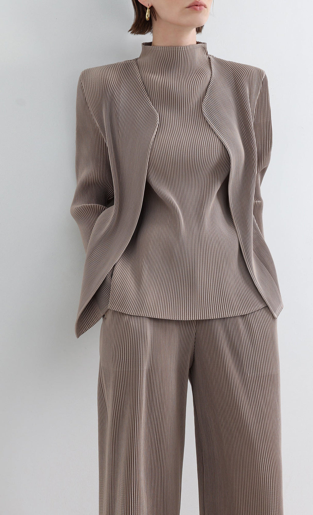Essential Pleated Pants_Beige