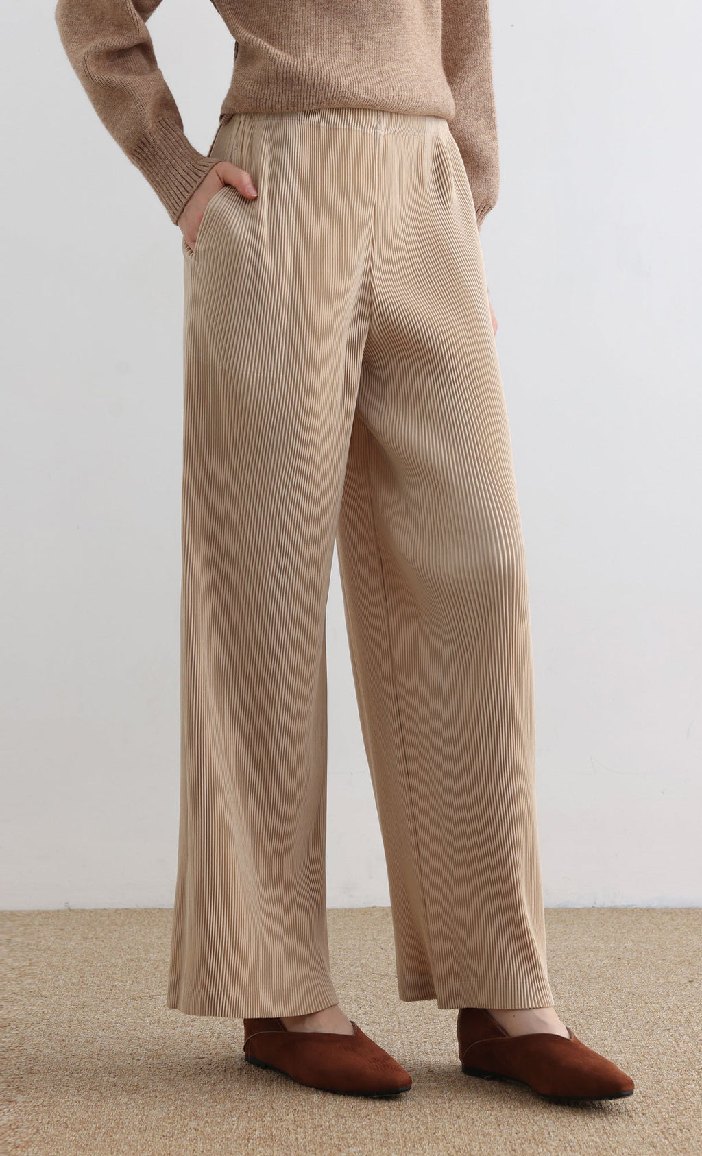Massino Pleated Pants_Light Beige