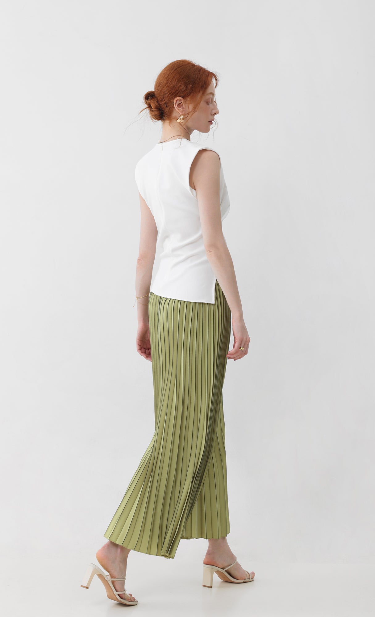 Boldy pleated pants_green