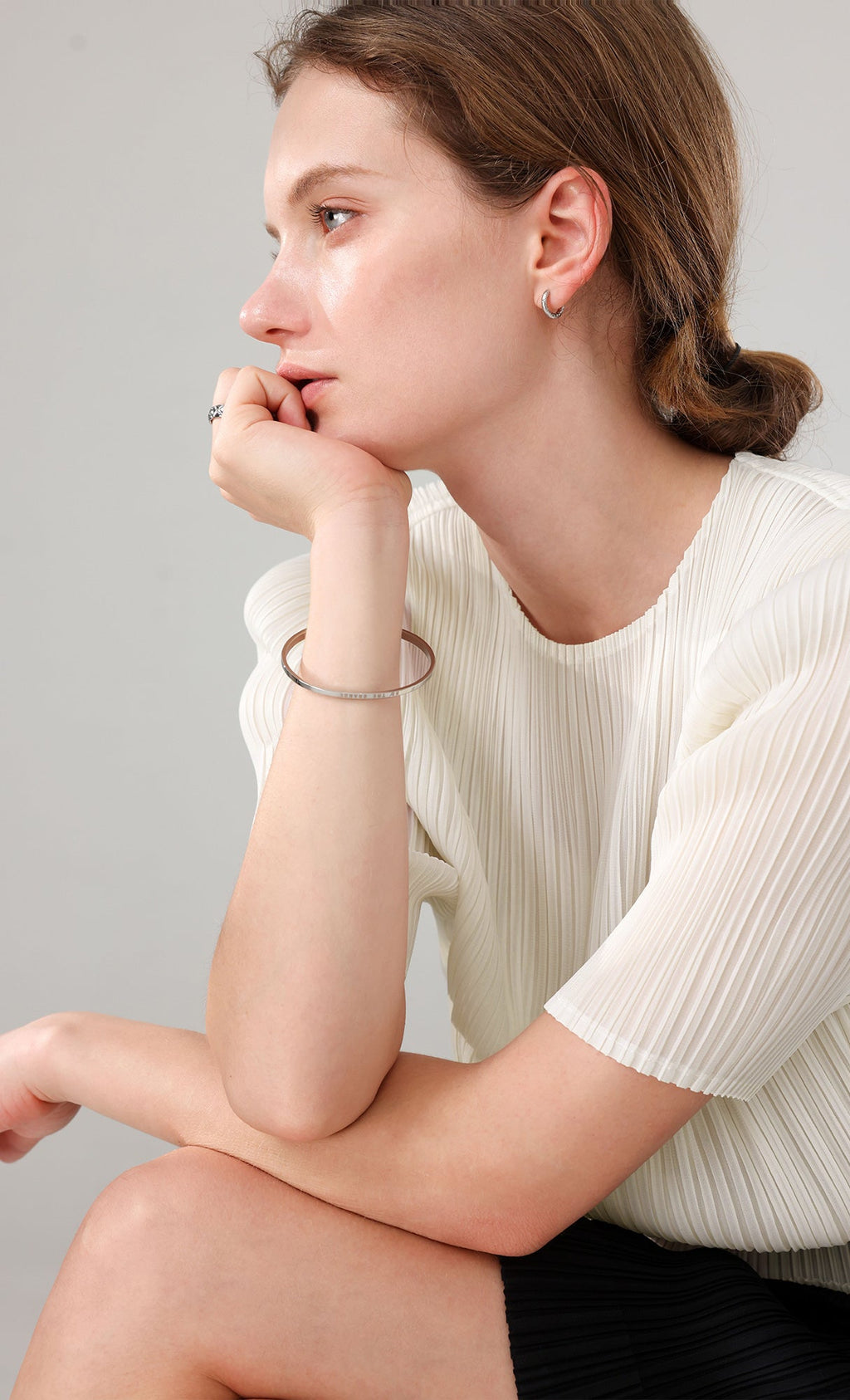 Parky Pleated Top_ivory
