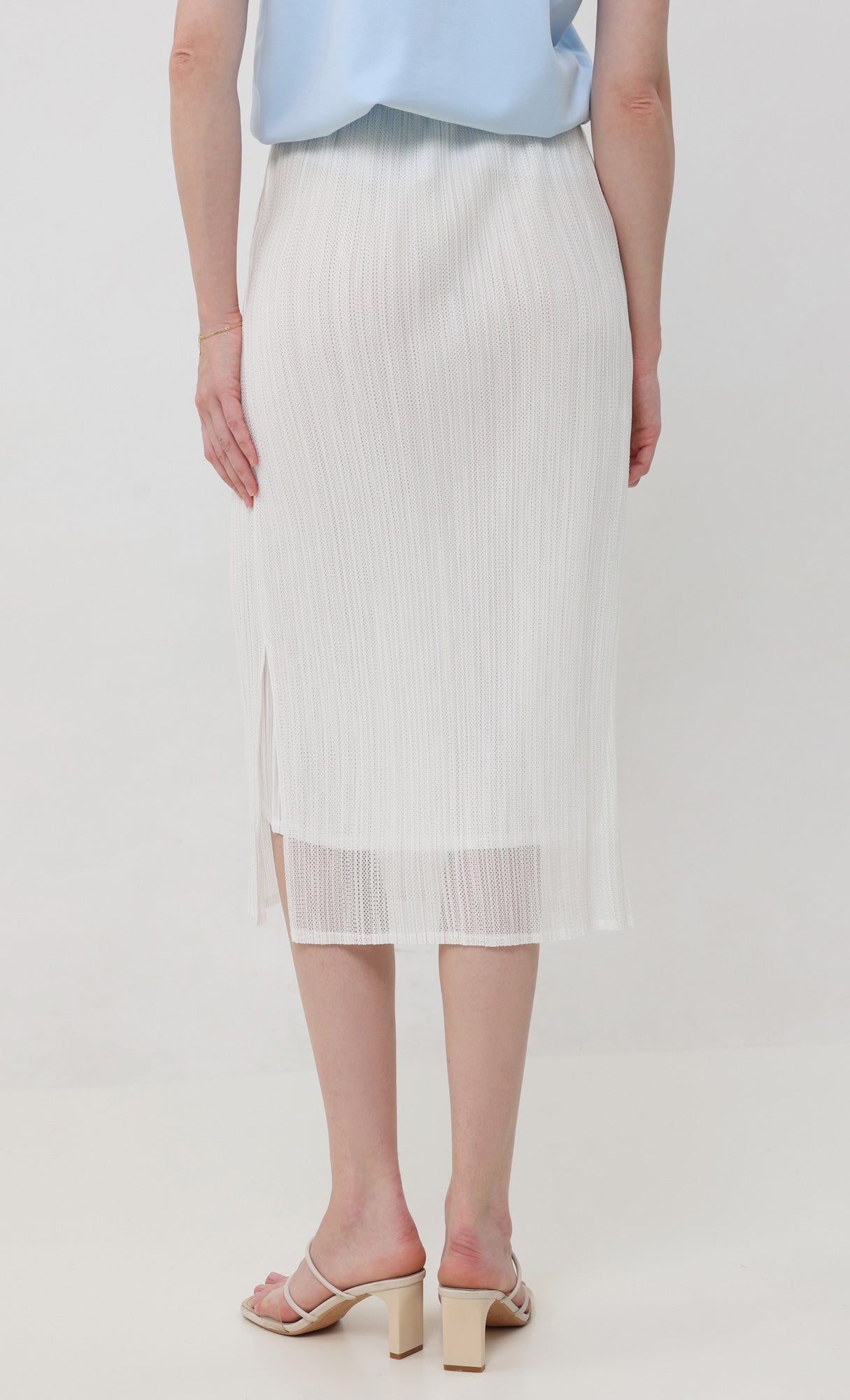 Airy pleated skirt _ivory