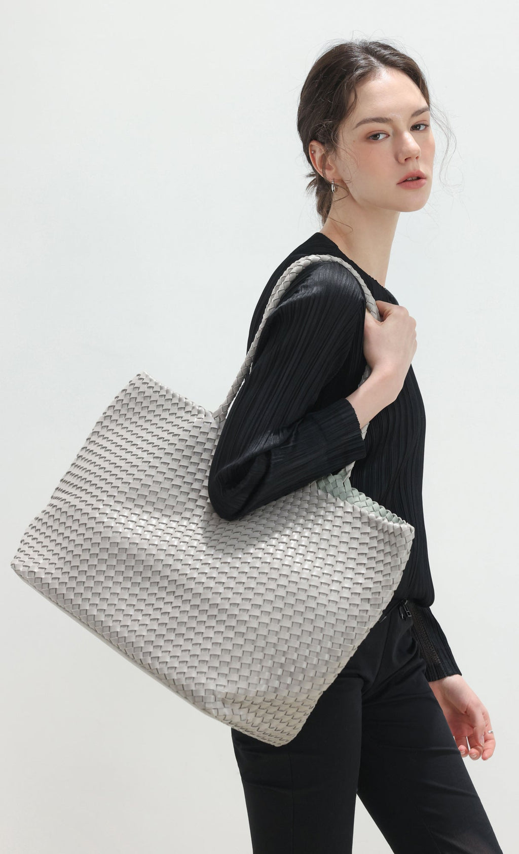 Ena weaving shopper bag_grey