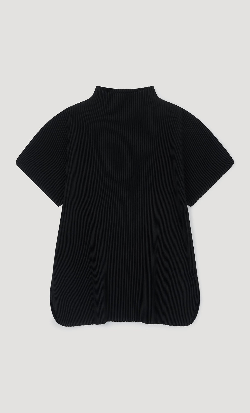 Essential Pleated Half-Neck Top_Black