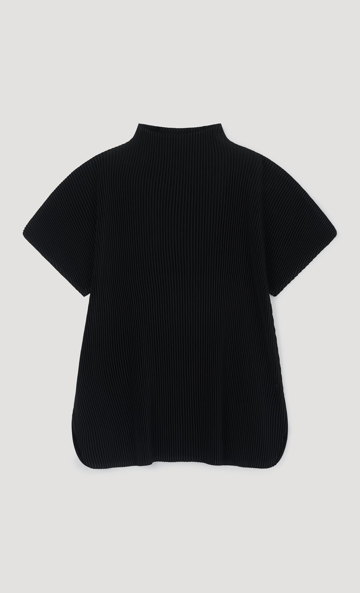 Essential Pleated Half-Neck Top_Black