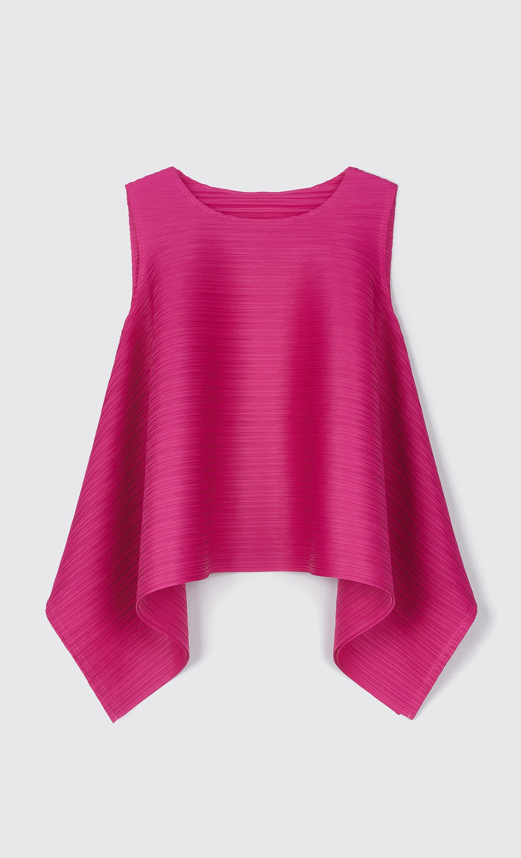 Fine flare pleated top_hot-pink