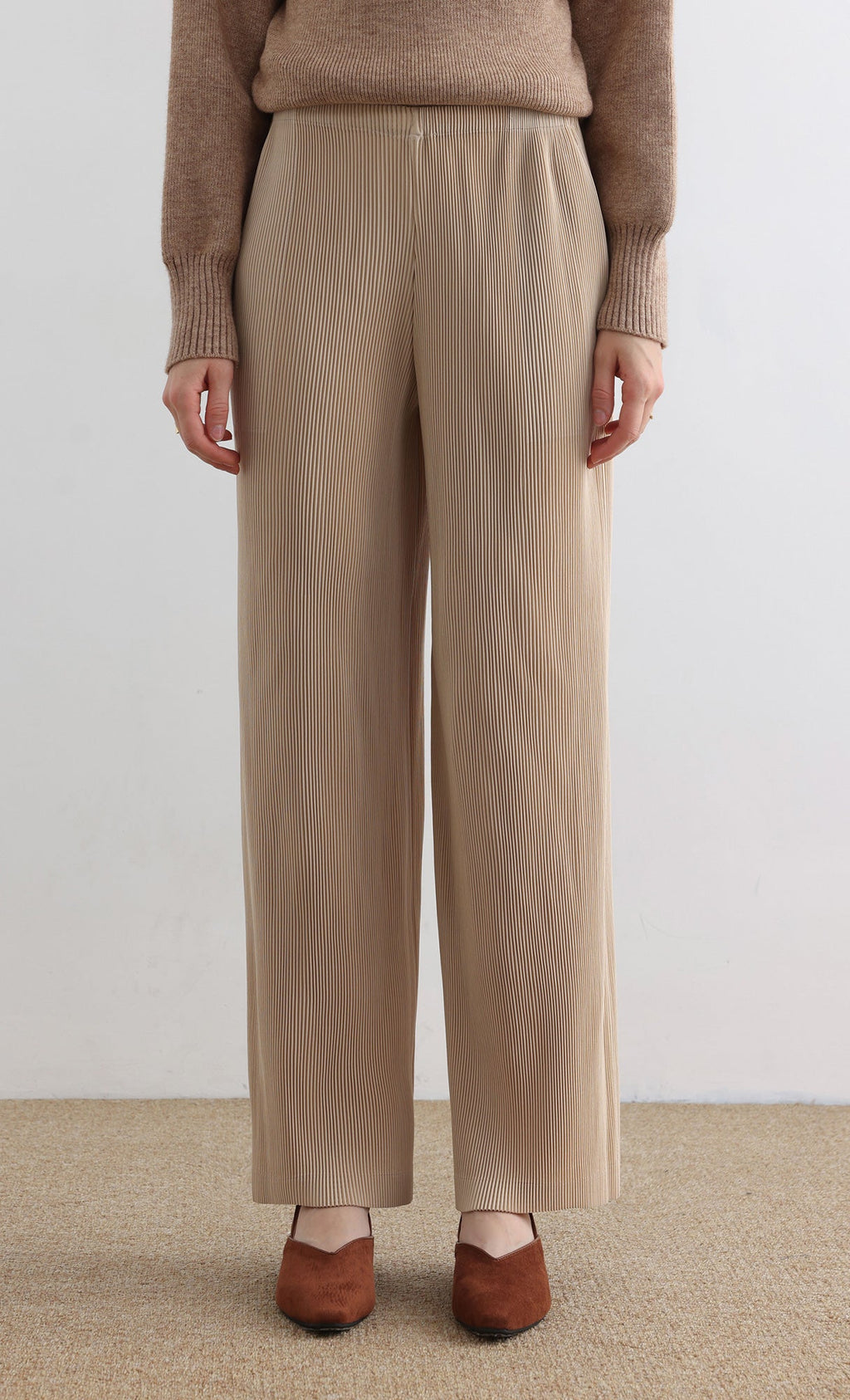Massino Pleated Pants_Light Beige