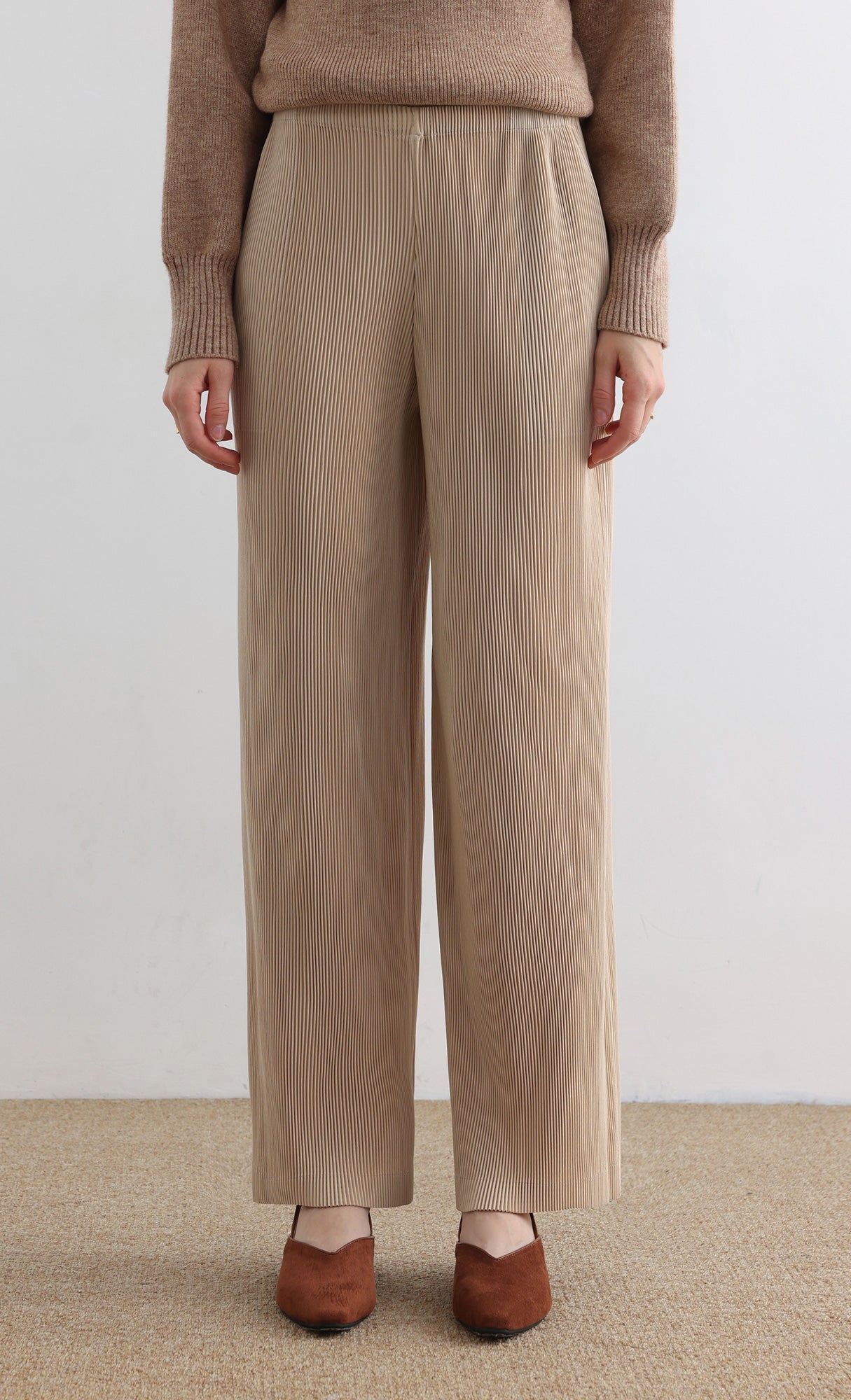 Massino Pleated Pants_Light Beige