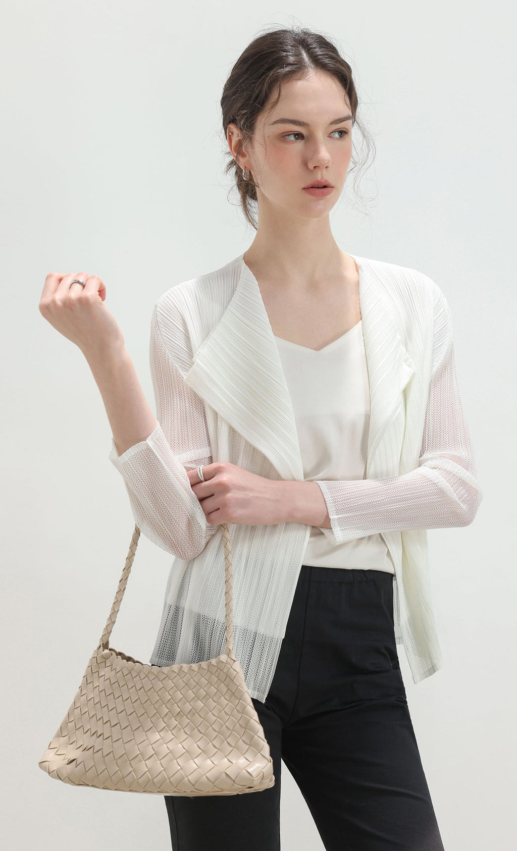 Nesia weaving shouler bag_ivory