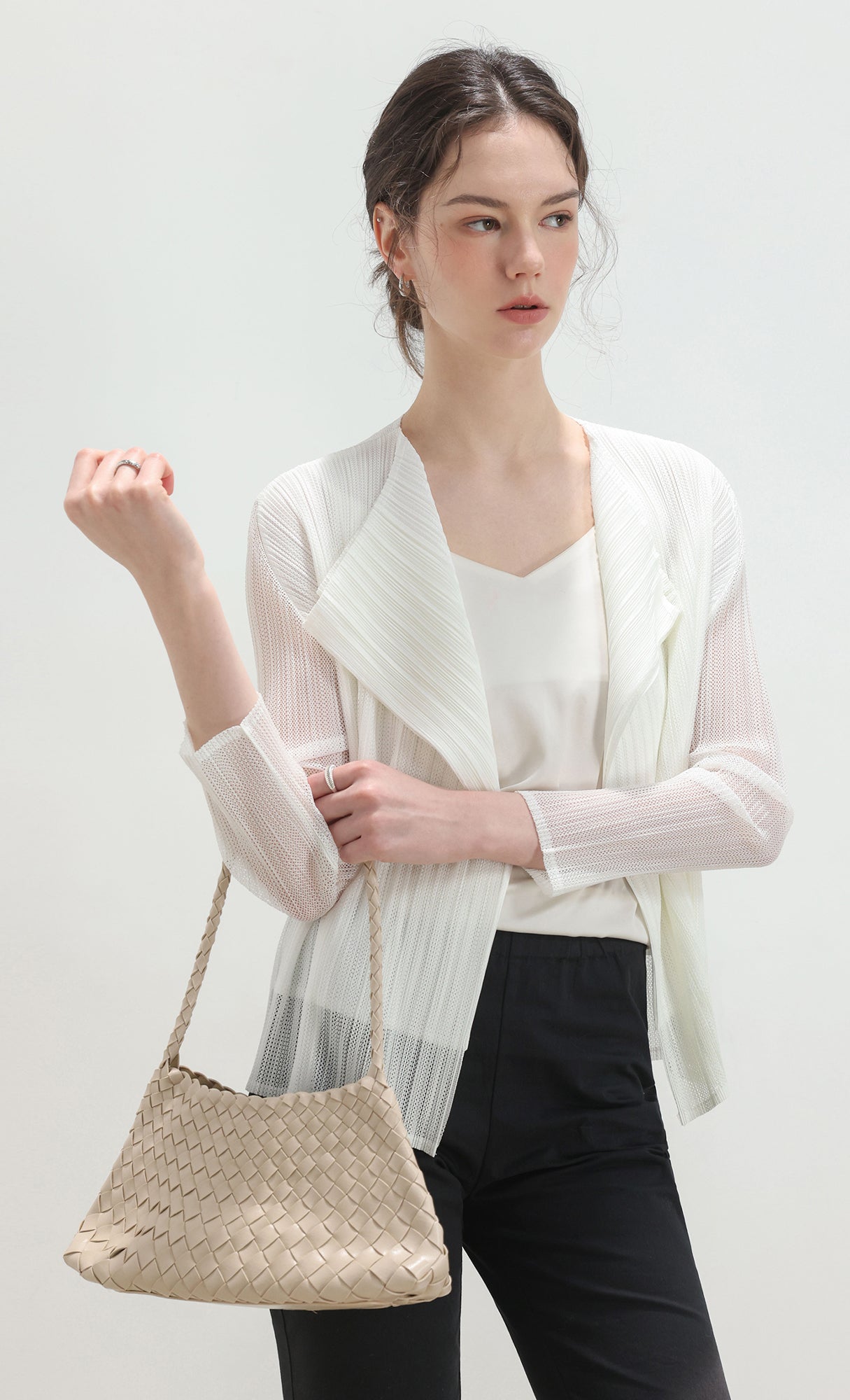 Nesia weaving shouler bag_ivory