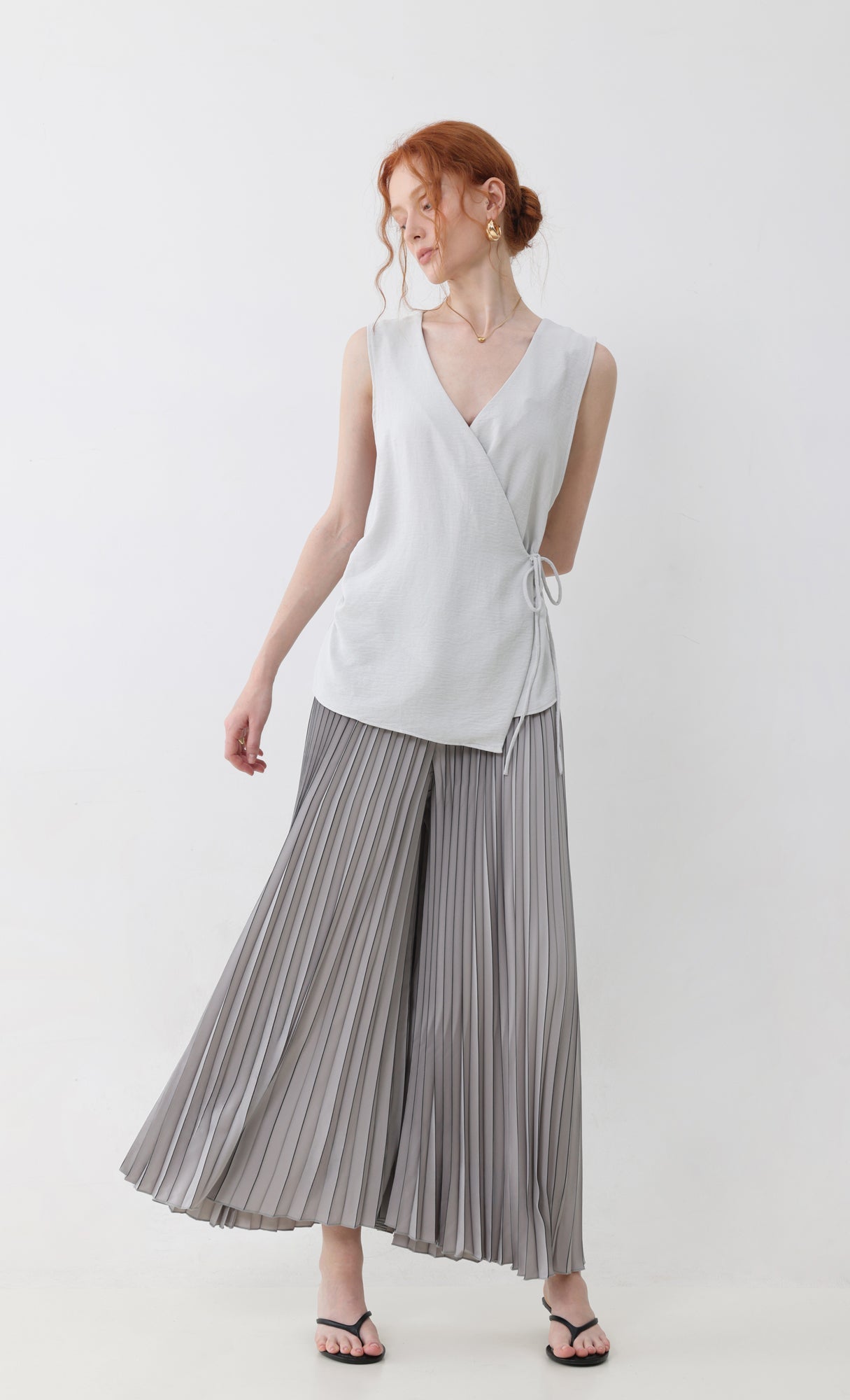 Boldy pleated pants_grey