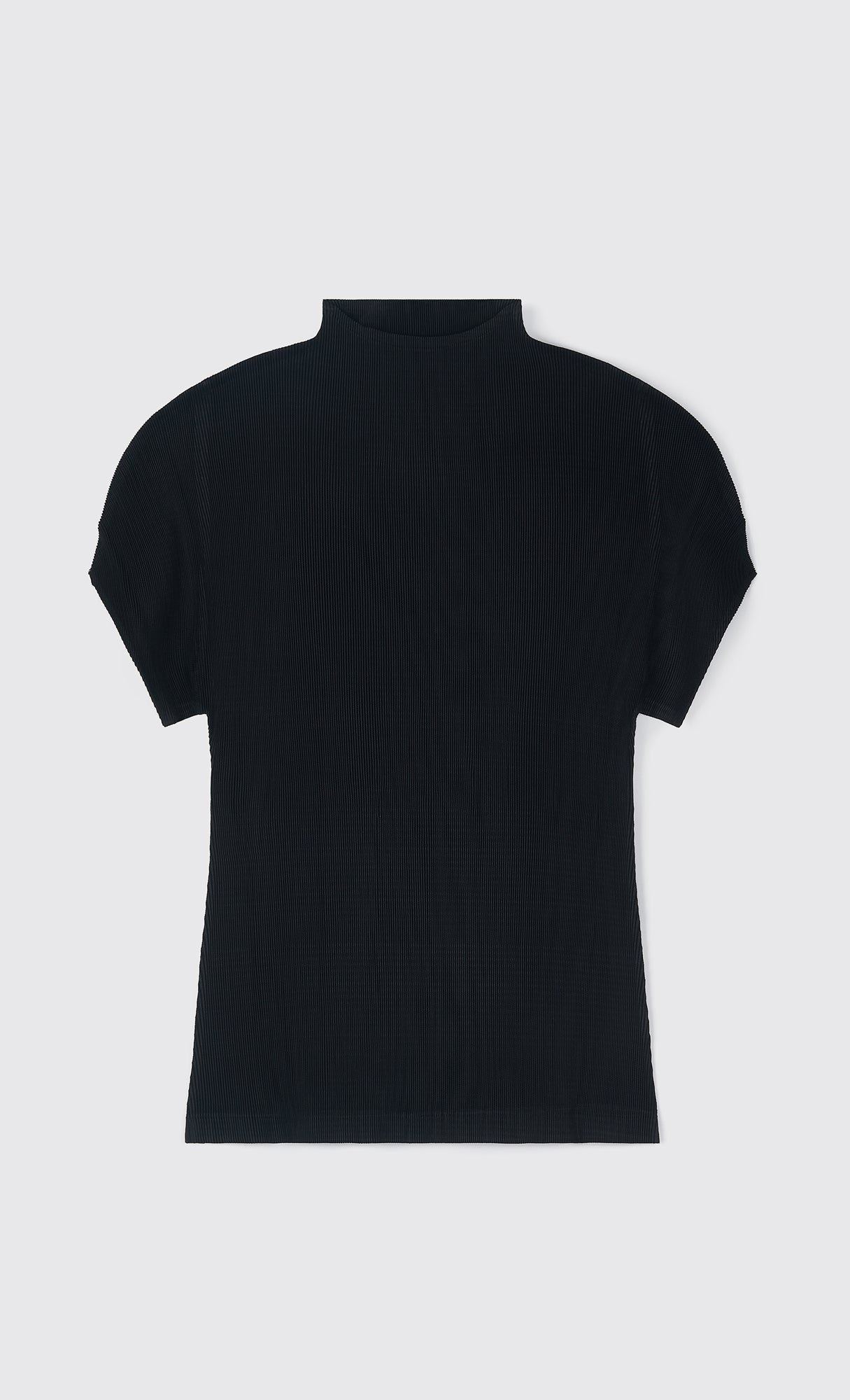 Wanna half-neck pleated top_black
